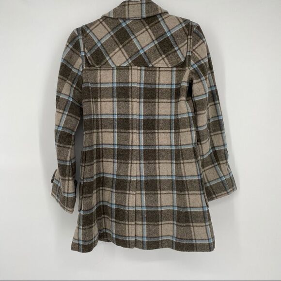 Vintage GAP Plaid Wool Blend Toggle Coat Jacket preppy  XS Sherlock Holmes - Picture 6 of 7
